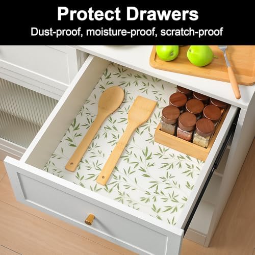 Cooyes Shelf Liners for Kitchen Cabinets Waterproof Kitchen Cupboard Mats