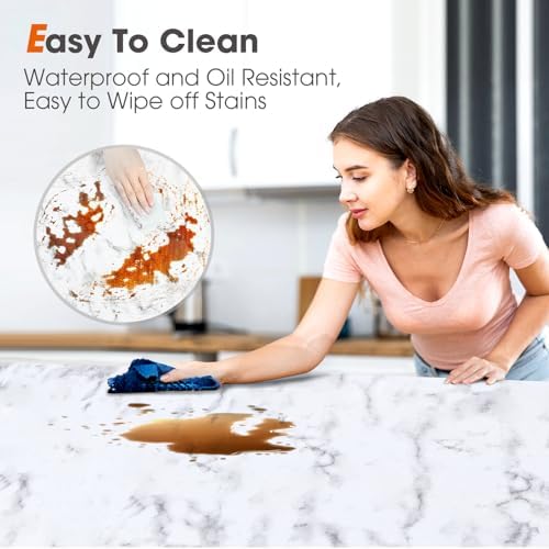 Drawer and Shelf Liner for Kitchen Cabinets, Marble, 12IN X 30FT