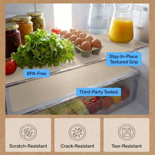 GORILLA GRIP Shelf Liner, Non-Adhesive Cabinet Liners, 17.5"x10' Beige