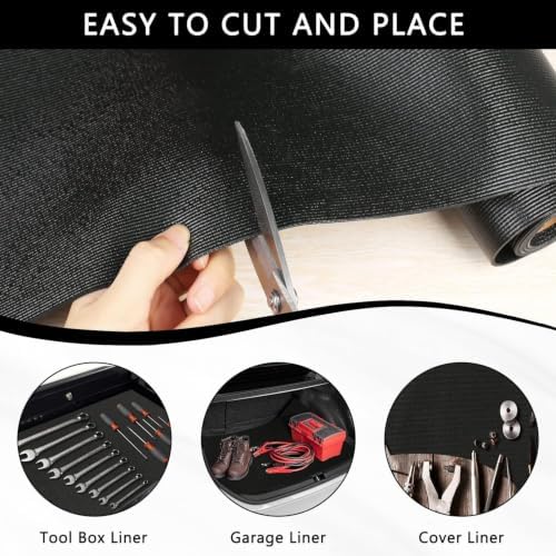 Foam Toolbox Liner Drawer Liner, Non-Slip Shelf Liners 30" W x 264" L Black