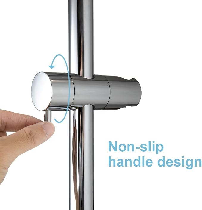 OFFO Shower Slide Bar 28 in Adjustable Installation Distance 19-27 in with 360° Adjustable Handheld Shower Head Holder for Bathroom, Screw Wall Mounted, Chrome Finish