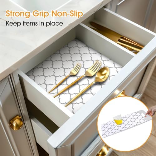 Shelf and Drawer Liner for Kitchen Cabinet Non-Adhesive Non Slip