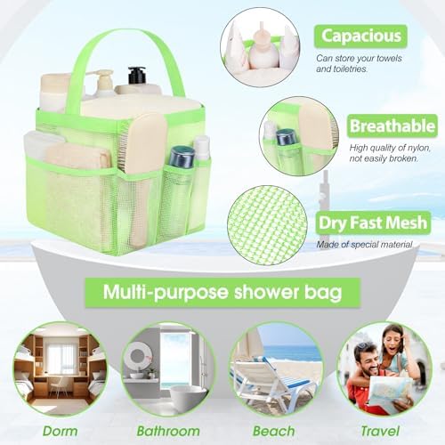 Mesh Shower Caddy Portable - 9 Pockets for College Dorm Room Essential