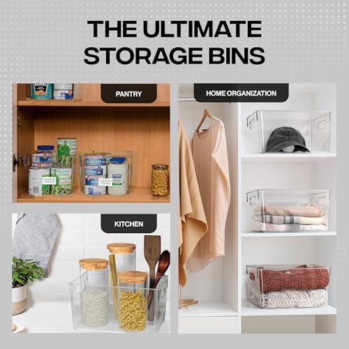 ClearSpace Clear Plastic Storage Bins, Pantry & Cabinet Organizer, 6 Pack