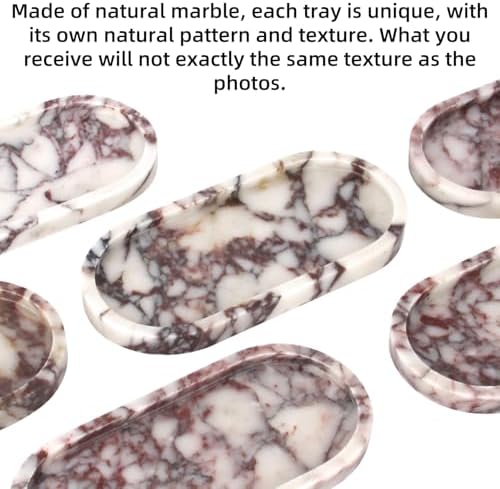 Natural Marble Tray Oval, Calacatta Viola, 10 x 5 x 0.6