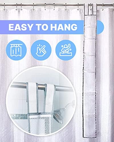 Skywin Hanging Mesh Shower Caddy, 7 Pockets, Quick Dry, 60 x 6 In - 3 Pack