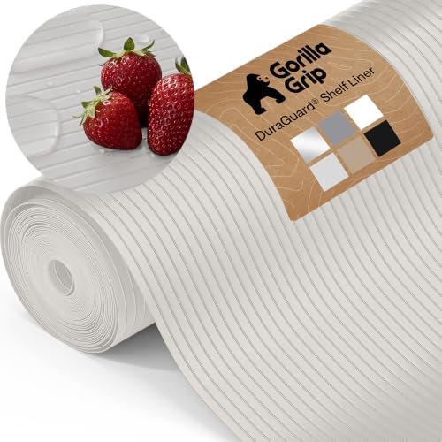 GORILLA GRIP Shelf Liner, Non-Adhesive Cabinet Liners, 24"x30' Light Gray