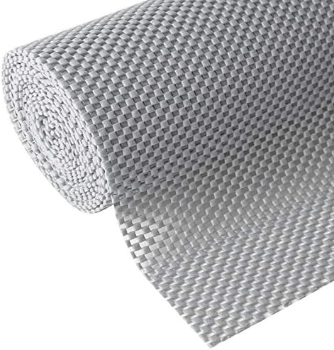 Shelf Drawer Liner Non-Adhesive with Non Slip Durable Strong Clean Size 17.7 Inches X 10 Feet Drawers, Shelves, Cabinets, Storage for Kitchen and Desks, Light Gray