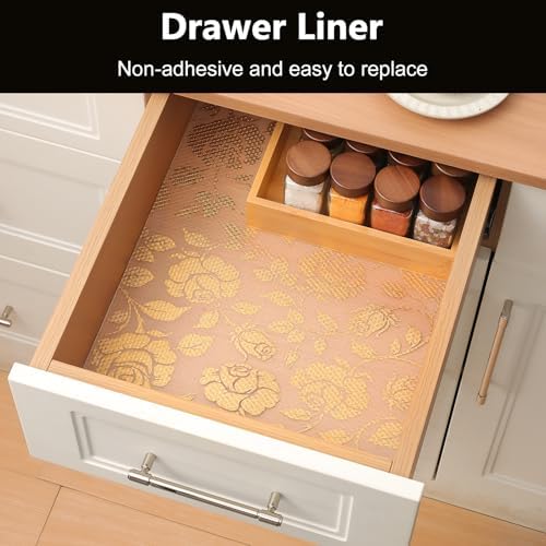 INNOLITES Shelf Liner for Kitchen Cabinets, Non-Adhesive Drawer Liner