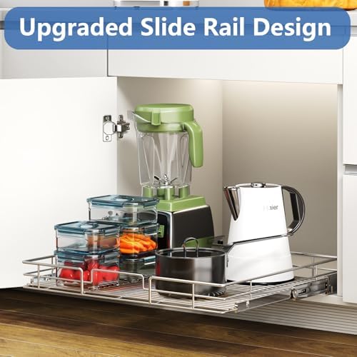 Pull Out Cabinet Organizer, Slide Out Shelves 31.5" W x 21.5" D, Heavy Duty Kitchen Cabinet Organizers