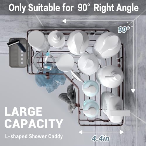 AKTECKE Shower Caddy Corner Organizer: 2Pack Adhesive Shower Shelf Essentials - No Drilling Stainless Steel Bathroom Storage Rack with Hooks and Toothpaste Holder - Shower Accessories