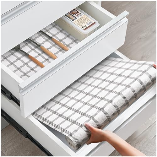 Drawer and Shelf Liner for Kitchen Cabinets, Stripes, 24IN X 20FT