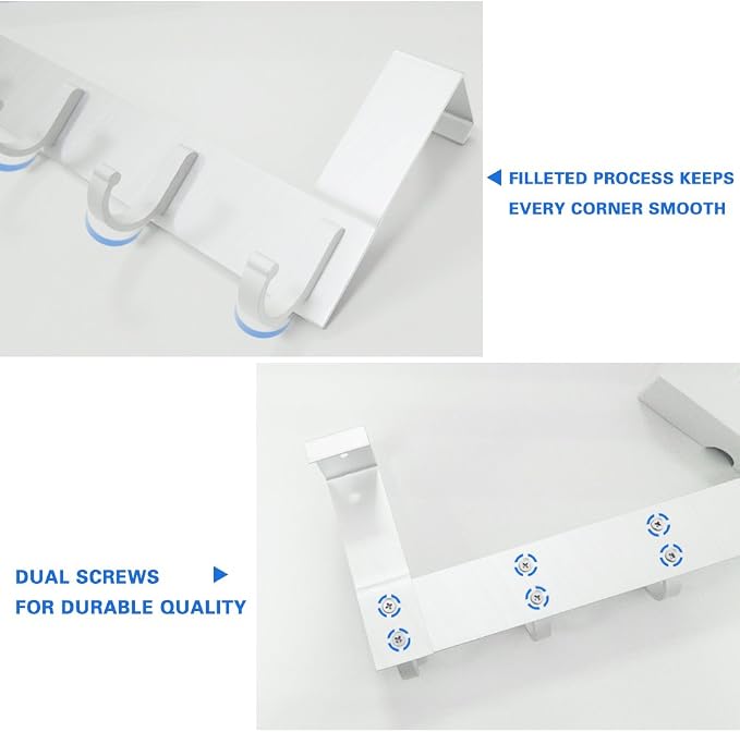 Over The Door Hook Organizer Rack, Metal Coat Hanger Door 5 Hooks Hanger