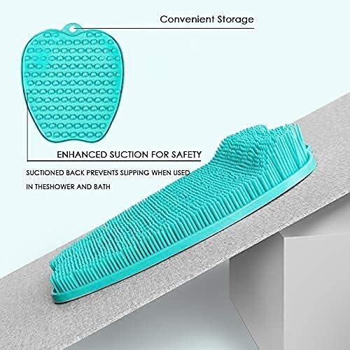 AMELLY Shower Foot Scrubber, Foot Cleaner Non Slip Silicone Pad, Shower Floor Massage Mat for Exfoliating Dead Skin Feet Clean