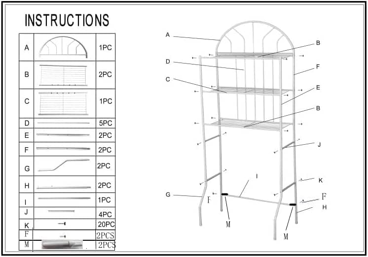 DYRABREST 3-Tier Toilet Storage Rack, Bathroom Shelves Over Toilet, 25.6" W x 13.4" D x 69.7" H, Iron, Modern, Space Saver