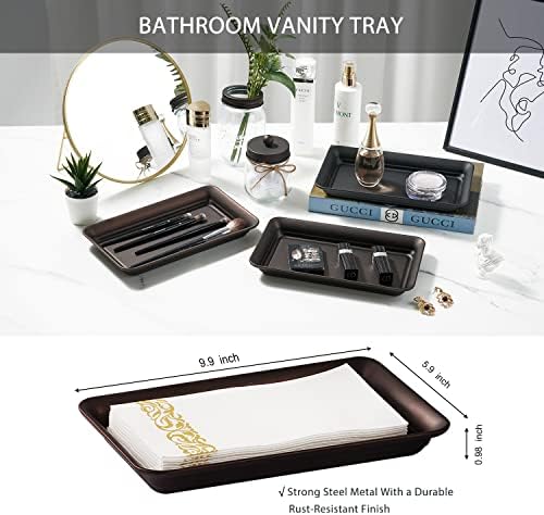 SheeChung 8PCS Mason Jar Bathroom Accessories Set Complete - Bronze