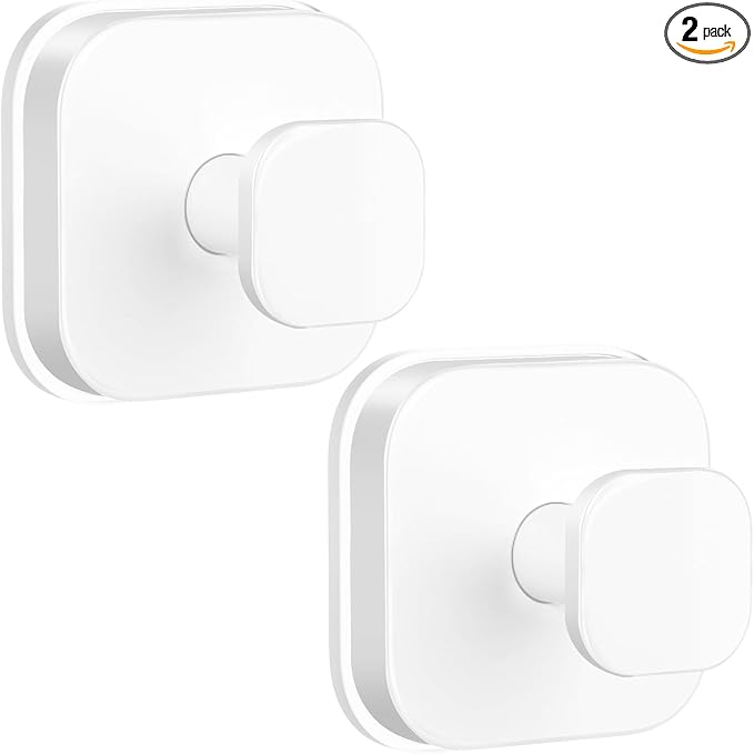 BKV Suction Cup Hooks for Shower,Heavy Duty Shower Hooks for Bathroom Wall,Glass Windows,Smooth Doors to Hang Towels,Robes,Coat,Reusable Suction Cup Wreath Hanger for Christmas Wreaths-White(2 Pack)