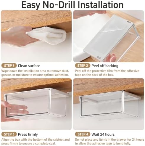 Medicine Cabinet Organizer Drawer, Under Shelf Storage for Bathroom