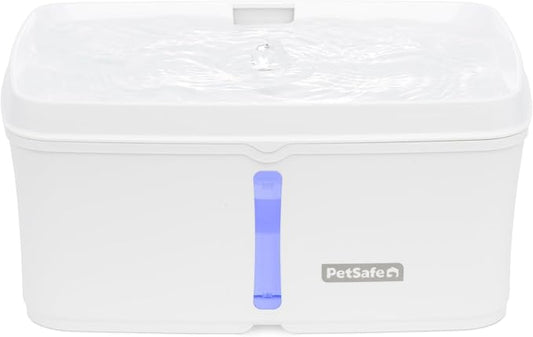 PetSafe Viva Pet Fountain, Cats & Small Dogs, Plastic Tray, 140 oz | Food-Grade Plastic, Ultra-Quiet Pump, Dishwasher Safe, Double Filtration, Filters Included