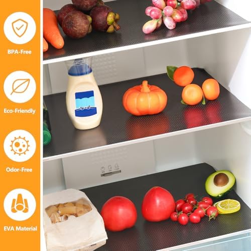 Shelf Liners 15 inch x 20 ft Shelf Liners for Kitchen cabinets nonstick Lining Drawer Mats EVA Protector for Cupboard (Translucent Black,15 inch x 20 ft)
