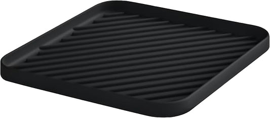 Silicone Organizer Tray for Kitchen Sink and Bathroom, Dishwasher Tray, Versatile Bathroom and Drawer Organizer Trays, Non-Slip Countertop(Black)