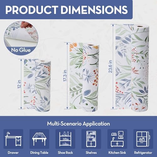Drawer and Shelf Liner, Non-Slip Kitchen Cabinet Liners Non-Adhesive Thick Strong Grip Waterproof Washable Mats Protect Dresser Shelves Cupboard Bathroom Cabinets, Green Plaid, 12 in X 30 FT