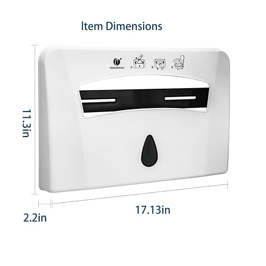 Toilet Seat Cover Dispenser, White, 2-Pcs | ABS, Wall Mounted, Compatible with Half-fold Disposable Liners, For Restroom/Bathroom/Commercial