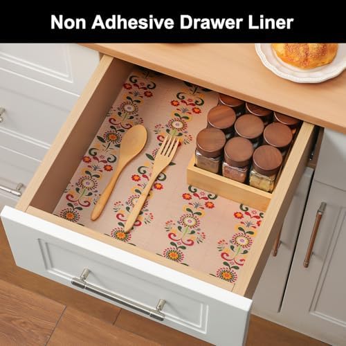 Cooyes Shelf Liner Non-Adhesive Cabinet Drawer Liner for Kitchen17.5 x78.7