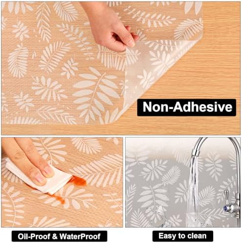 Cooyes Shelf and Drawer Liners for Kitchen Cabinets, Non Adhesive Liner