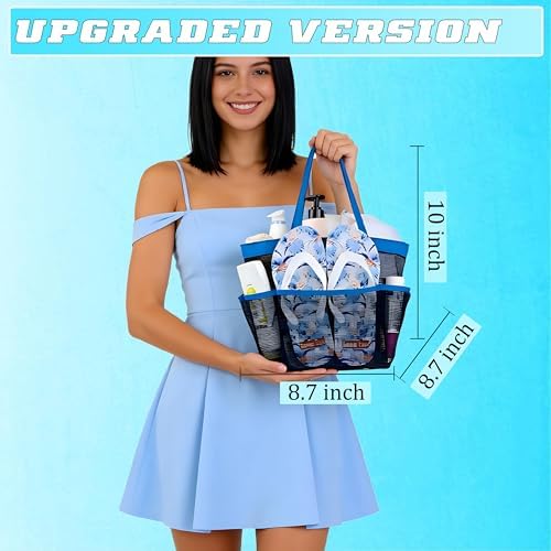 Mesh Shower Caddy Portable - 9 Pockets for College Dorm Room Essential