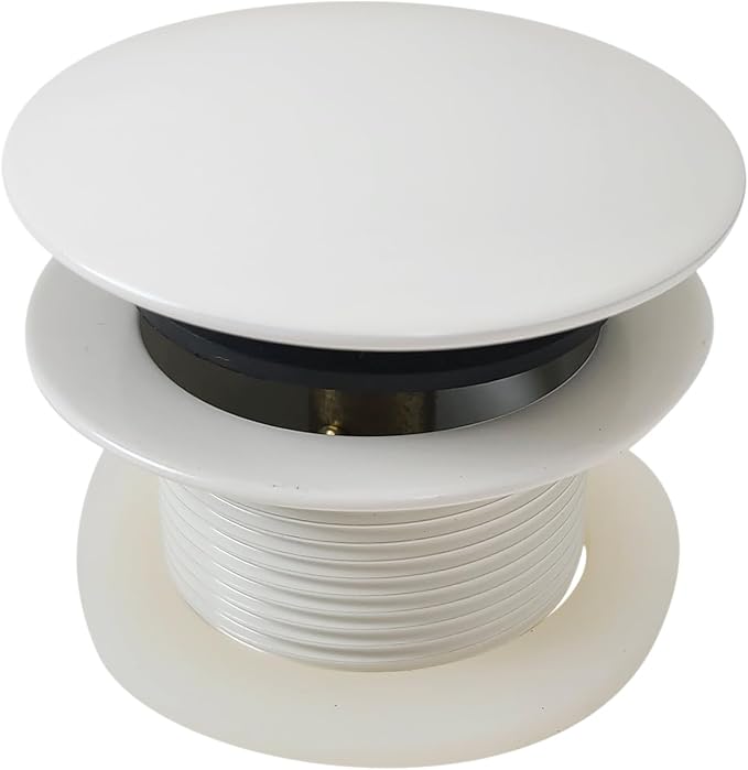 Westbrass D398R-2-65 1-1/2" NPSM Coarse Thread Mushroom Tip-Toe Bathtub Drain Stopper, Powder Coat Biscuit (2-Pack)