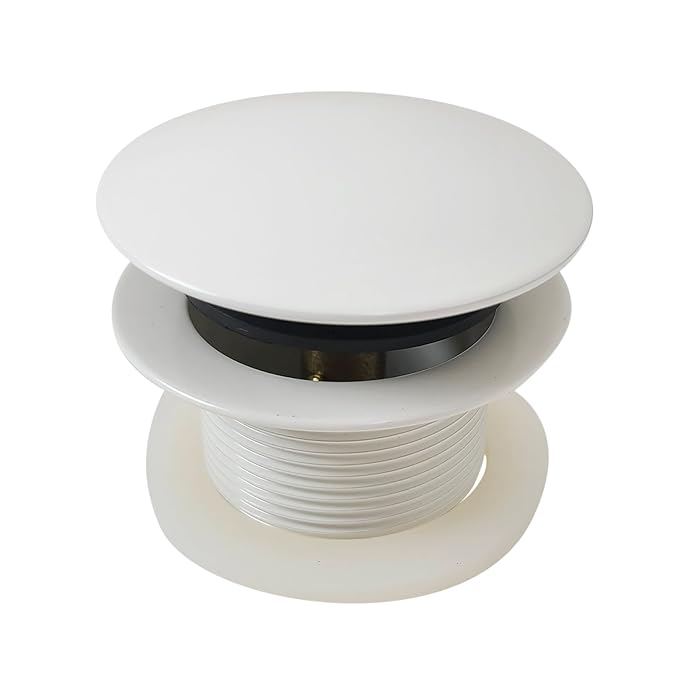 Westbrass A398R-65 1-1/2" NPSM Coarse Thread Mushroom Tip-Toe Bathtub Drain Stopper, Powder Coat Biscuit