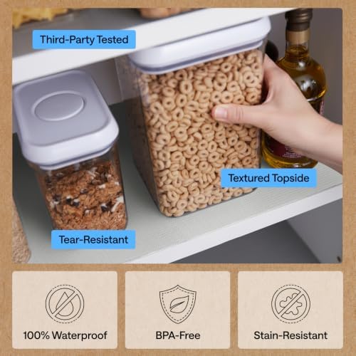 GORILLA GRIP Shelf Liner, Kitchen Drawer Protector, 17.5x240 Light Gray
