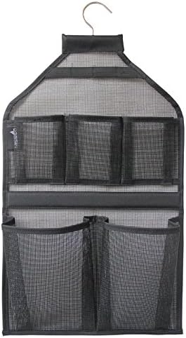 MISSLO Bathroom Shower Organizer Mesh Hanging Shower Caddy with Rotatable Hanger (Black)