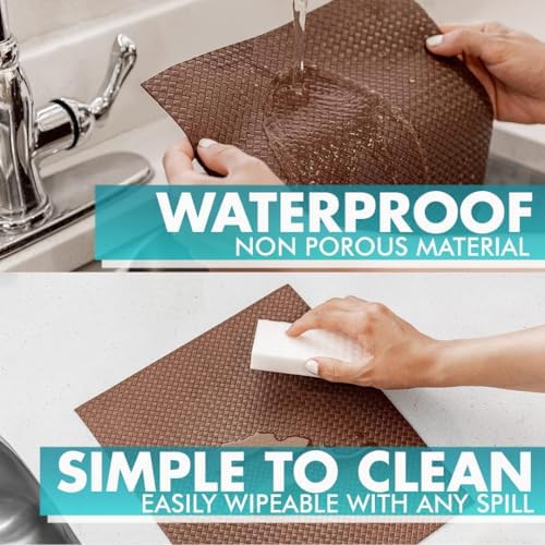 Shelf Liner, Drawer Liner & Kitchen Cabinet Liner – Thick, Waterproof Rubber – Non-Adhesive for Fridge, Closet, Pantry, Bathroom, Toolbox
