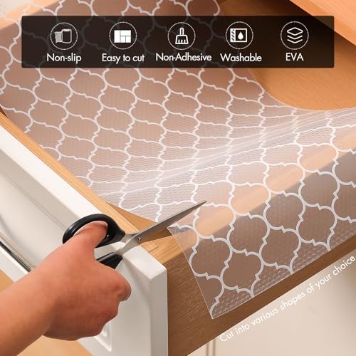 Cooyes Shelf Liner for Kitchen Cabinets, Non‑Adhesive Drawer Liner
