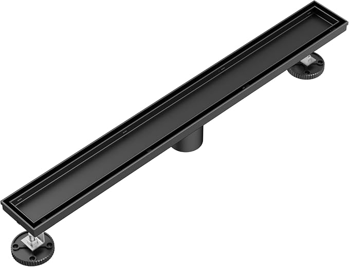 Neodrain 32 in Matte Black Linear Shower Drain- with 2-in-1 Flat & Tile Insert Cover, 304 Stainless Steel Rectangle Shower Floor Drain,Floor Shower Drain