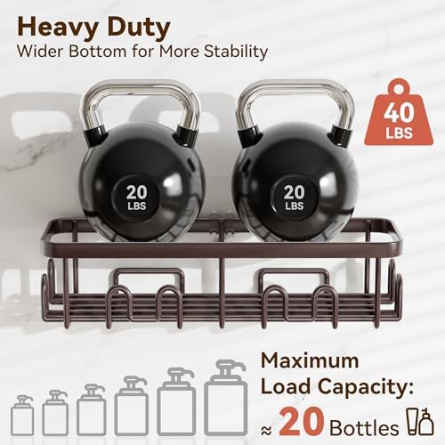 YASONIC Shower Caddy Adhesive, Rustproof Shower Organizer, Wall Shower Rack