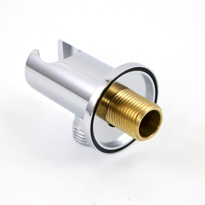 Hand Held Shower Head Holder with Hose Connector Shower Wand Holder Wall Mount,Handheld Shower Handle Sprayer Holder Shower Hose Adapter Shower Elbow with Spray Head Bracket Replacement Chrome