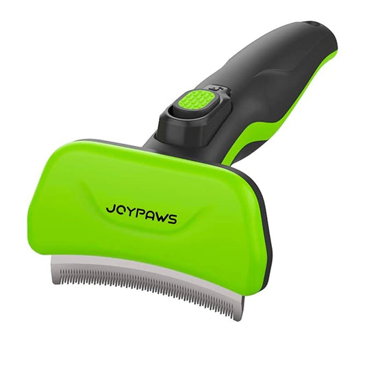 Pet Grooming Brush for Dogs and Cats, Green, Effectively Reduces Shedding by Up to 95%, Self-Cleaning, Long or Short Hair Remover for Medium Dogs & Cats | Effectively,Reduces Shedding by Up to 95%,Curved Blade,Self-Cleaning,Long or Short Hair Remover,G...