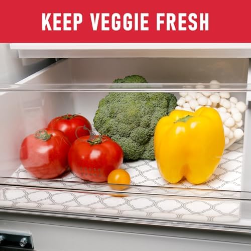 Cooyes Refrigerator Shelf Liners for French Door Fridge, 24" x 240" Extra Large, Non-Slip Fridge Mats Machine Washable, Refrigerator Drawer Liner for Glass Shelves Kitchen Cabinet