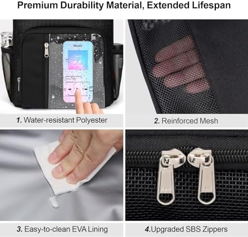F-color Shower Caddy Portable for Dorm - Shower Bag Fits Full-Size Bottles
