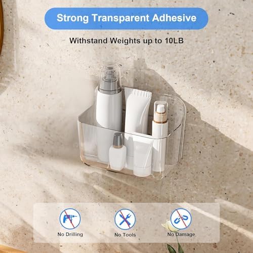 Diesisa Acrylic Wall Mount Organizer, Adhesive Shelf,Cabinet Door Organizer