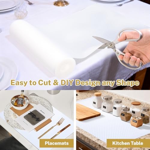 Shelf Liner Kitchen Dresser Drawer Cabinet Liners for Shelves Non Slip, Non Adhesive Waterproof Contact Paper for Cabinets for Home Kitchen, Bathroom, Refrigerator, Dish Rack Mat 12 Inches x 20 Feet