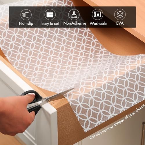 Cooyes Shelf Liner for Kitchen Cabinets – Non-Adhesive Drawer Liner