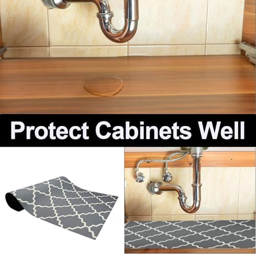 AiBOB Waterproof Under Sink Mat, Absorbent Cabinet Protector, 24" x 68"