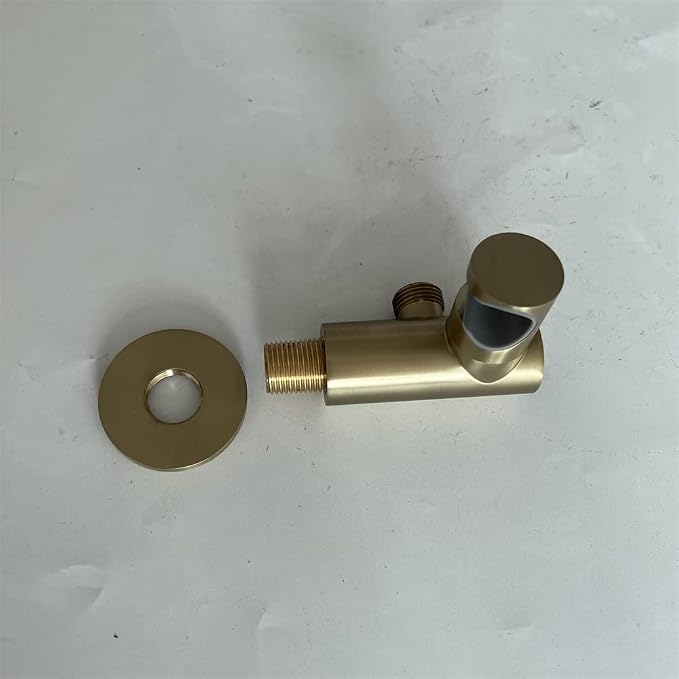 Hand Held Shower Head Holder with Hose Connector Shower Wand Holder Wall Mount Adjustable Handheld Shower Handle Sprayer Holder Shower Hose Adapter Shower Elbow with Spray Head Bracket Brushed Gold