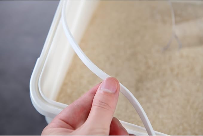33 Liter / 50 lbs Rice Storage Container with Measuring Cup, BPA free, For Rice | Grain | Pet Food | Flour, 2 count, White