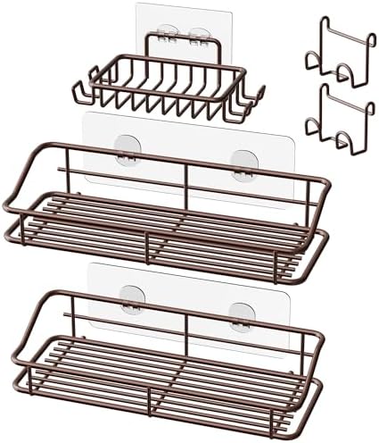 Nieifi Shower Caddy Adhesive, Shower Shelves, Shampoo Holder for Bathroom