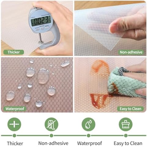 Shelf Liners 24 inch x 20 ft Kitchen Cabinets Liner Non-Stick Drawer Mats EVA Protector Shelving Cupboard Lining (Clear, 24 inch x 20 ft)